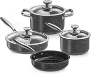 Set di pentole in acciaio inossidabile - Antisudatura - 7 pezzi - Pietra granito