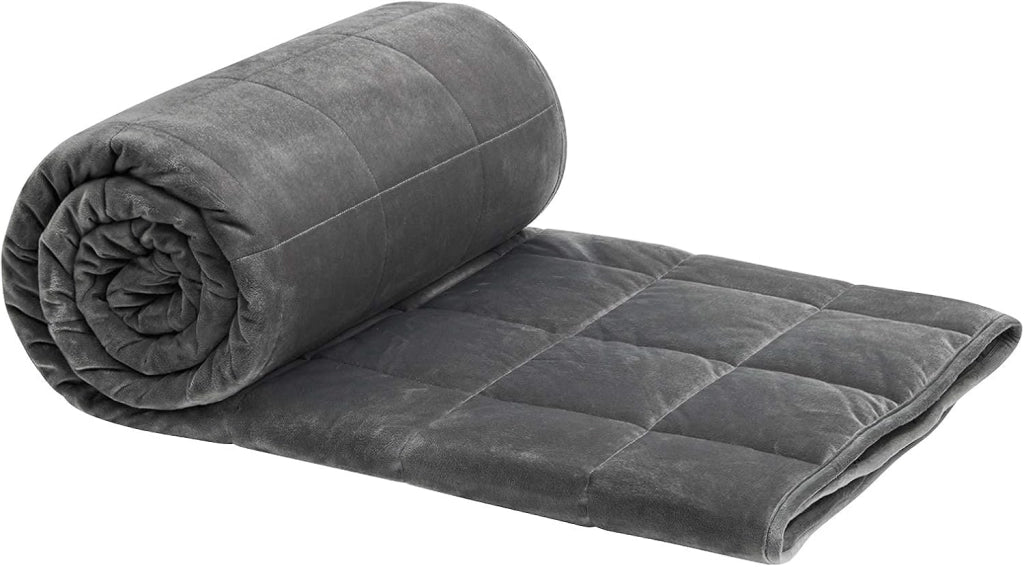 Coperta Ponderata per Adulti, coperta pesante in microfibra, coperta terapeutica rilassante con Perle di Vetro, migliora il sonno, 150x200 cm, 9kg, Grigia