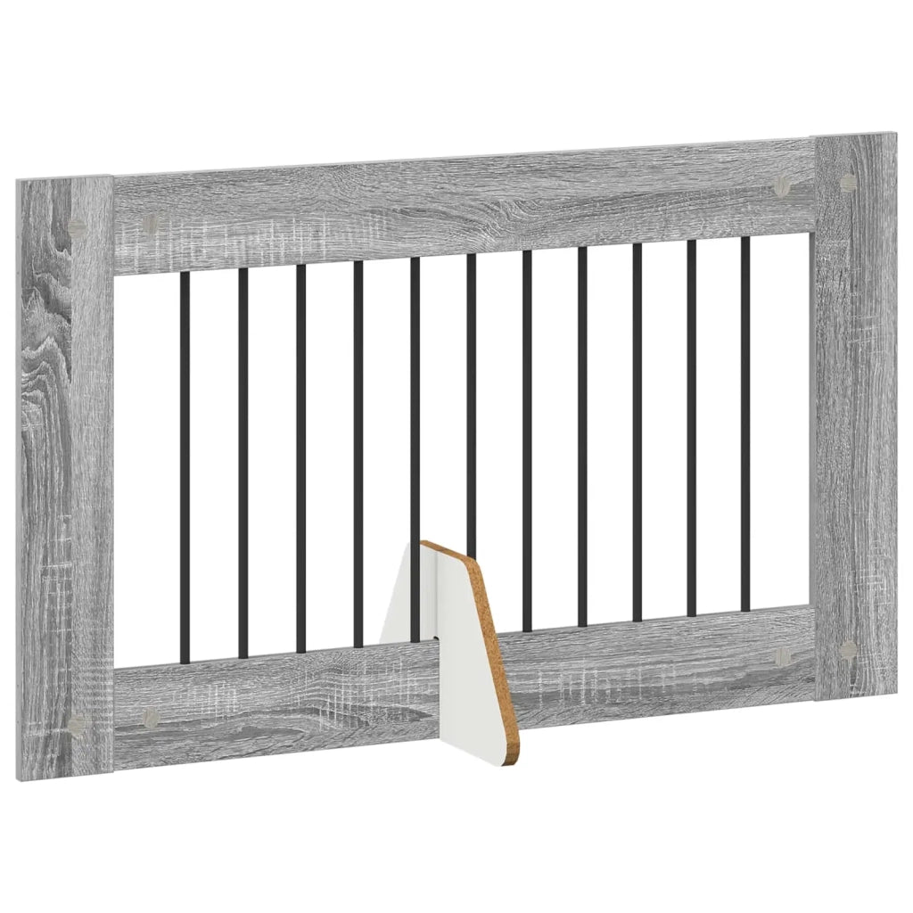 Cancello per cani con supporti 4 pz Grigio Sonoma 100 x 60 cm CFW9914167
