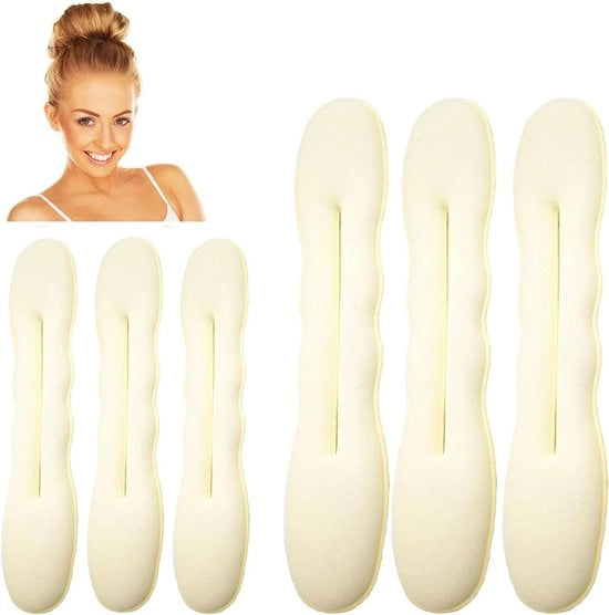 Set di Accessori per Capelli a forma di Doughnut Magic Bun (6 pezzi, 3 piccoli 3 grandi)