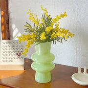 Vasi di vetro per decorazione, 20 cm vasi di vetro a quattro strati per hydrocultura, vasi decorativi per decorazione di casa, vasi geometrici moderni per soggiorno/riunioni di nozze/feste/ufficio (verde latte)