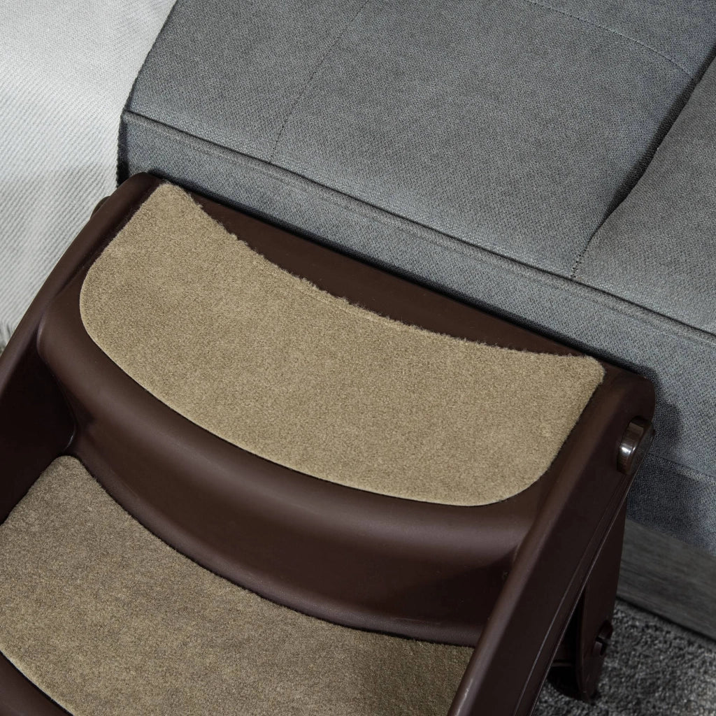Scala 3 Gradini Pieghevole per Letti e Divani ¨C zephmum ¨C 49x38x38 cm Marrone
