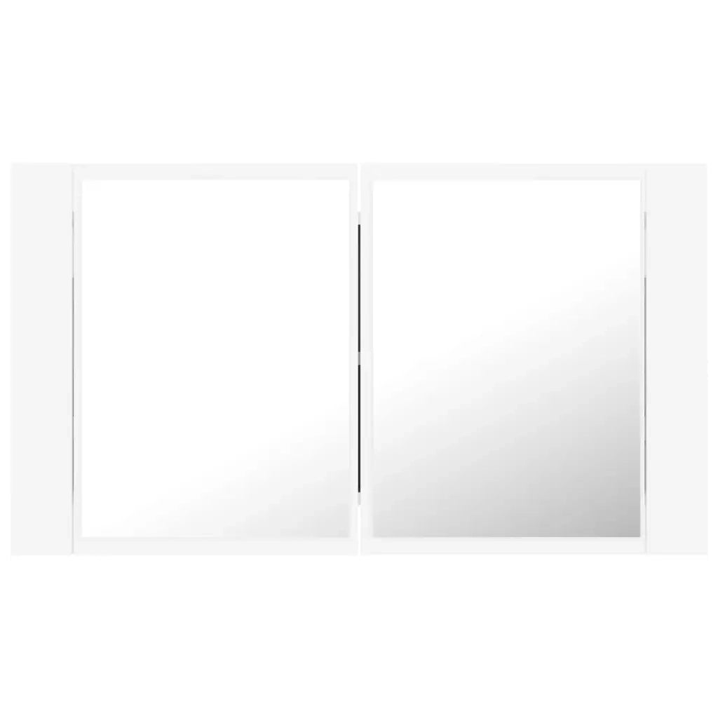 Armadietto a Specchio con Luci LED Bianco 80x12x45 in Acrilico 804964