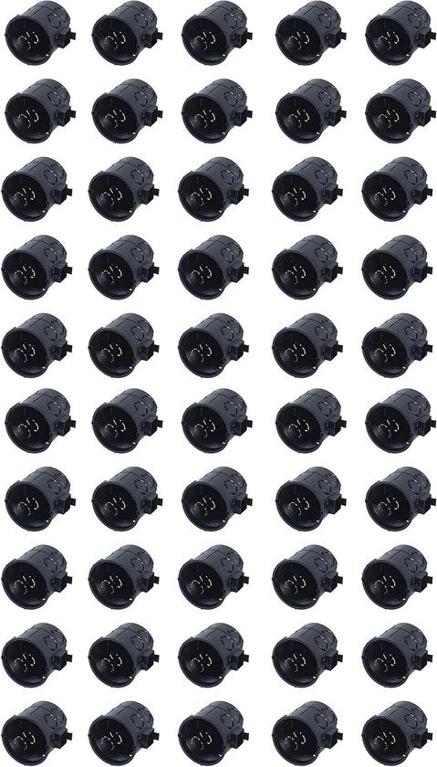 Ingresso schaltabellone 60 mm profondo nero - 50 pezzi - per interruttori presseletrici - 60 mm diametro