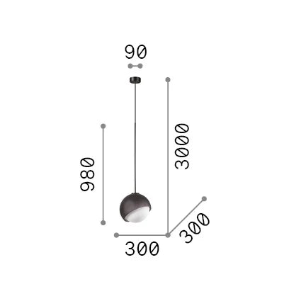 Lampada A Sospensione Bloom Nero Altezza Regolabile Ideal Lux