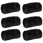 Coperte da Pile 6 pz Nero 220 x 240 cm Panno