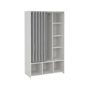 Guardaroba grande Jal, Mobile camera da letto, Cabina armadio portabiti, Armadio appendiabiti, 105x48 h180 cm, Bianco e Grigio