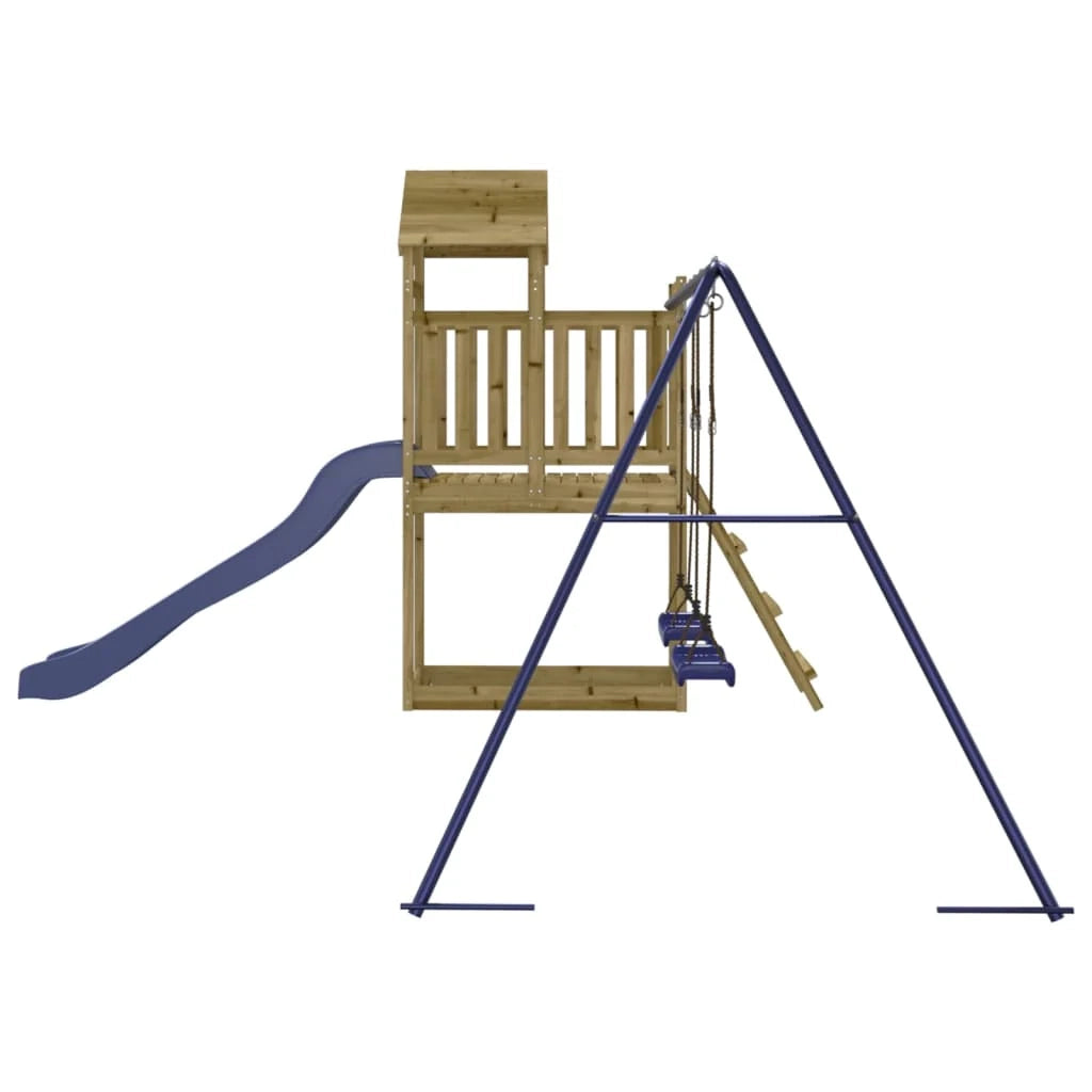 Altalene per parco giochi all'aperto scivolo altalene robuste giochi da giardino 313 x 379 x 214 cm legno di pino impregnato 02_0004737