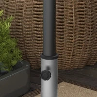 Base per Ombrellone da 28kg in Granito con Maniglia Estensibile e Rotelle, 41x41x37.5cm, Grigio