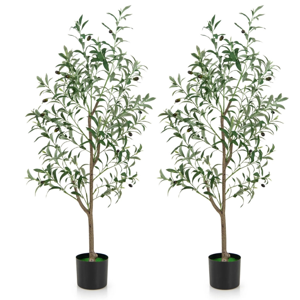 1 Albero di olivo artificiale 130 CM per Interni, Piante fnte in vaso con frutti realistici-Piante artificiali