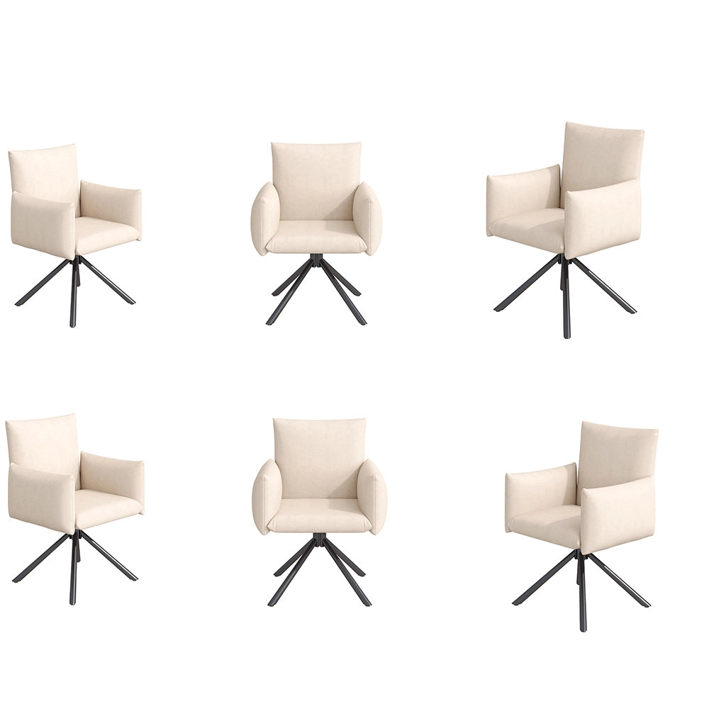 Sedia-Xylo-Lotto 6 girevole 360?? velluto beige supporto lombare