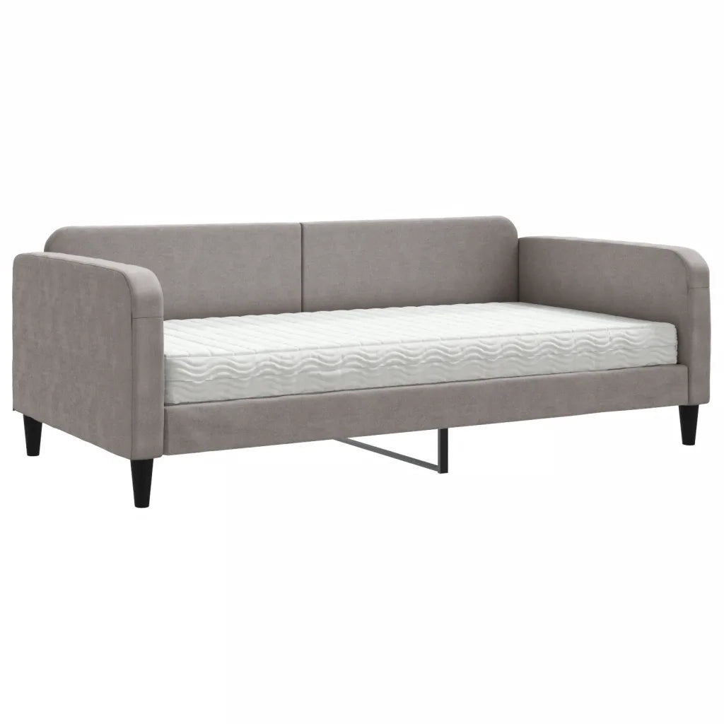Divano Letto con Materasso-Sofa Letto-Daybed Tortora 100x200 cm in Tessuto 195126