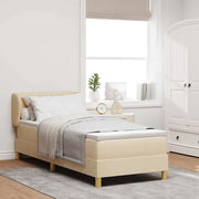 Letto a molle con materasso Crema 80 x 200 cm Tessuto 3340246