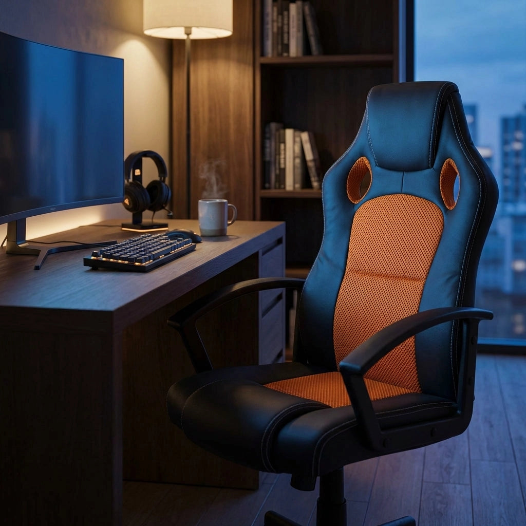 Poltrona da Gaming reclinabile in Poliuretano cm 61x65x114 - FORGE