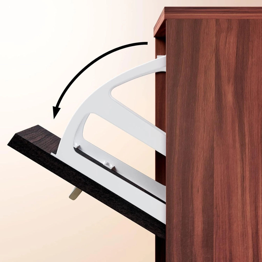 Scarpiera Mobile per Scarpe Legno Marrone 3 Scompartimenti 115x60x24 cm Scaffale Salvaspazio