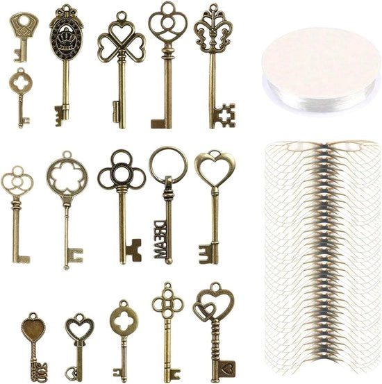 Skeletti appesi chiavi per accessori da DIY per matrimoni e feste 101 pezzi chiavi volanti 9*13*2cm Zinco senza - Vintage