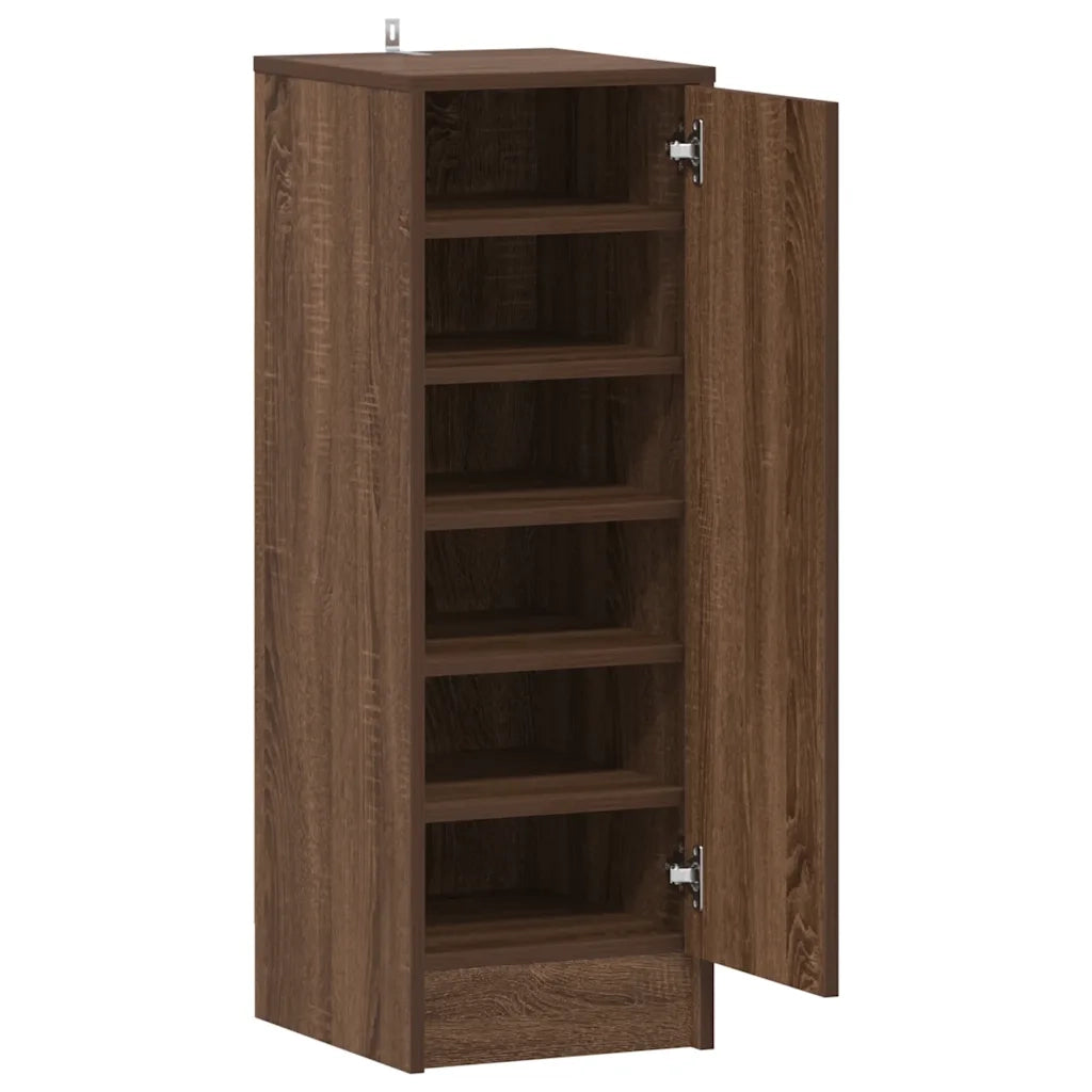 Scarpiera Rovere Marrone 32x35x92 cm in Legno Multistrato 816019