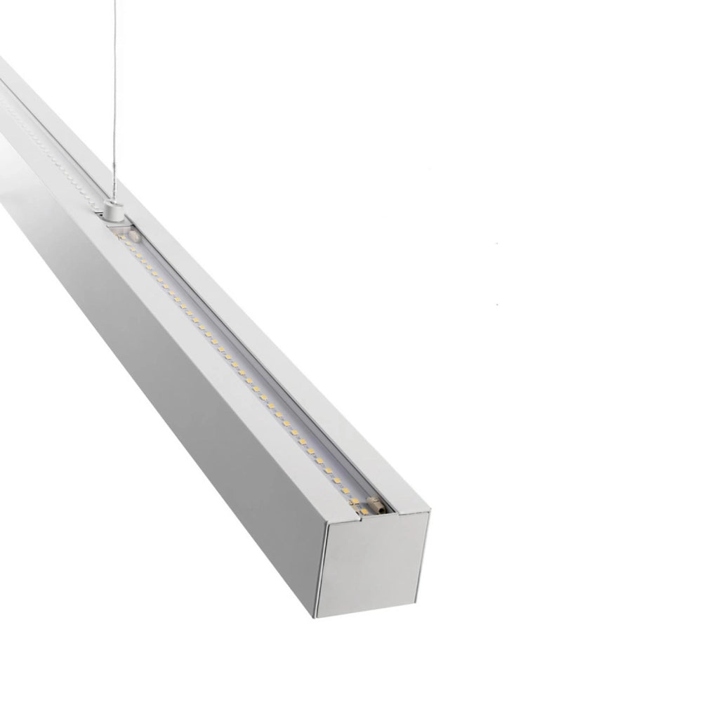 Lampadario LED 60W dimmerabile pendente barra sospensione doppia emissione 4000K luce indiretta scrivania ufficio BIANCO