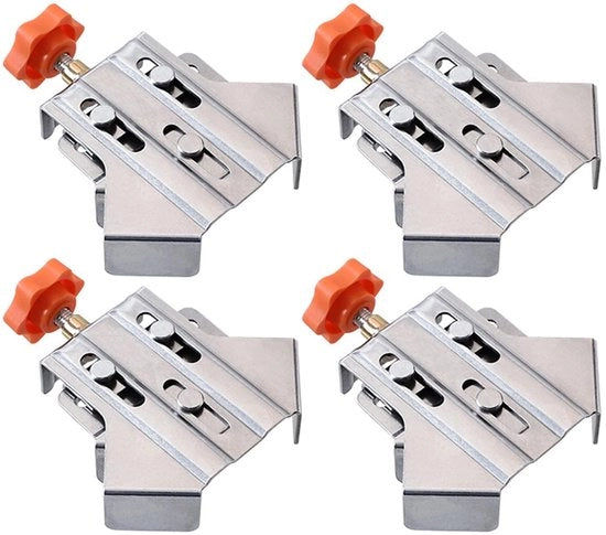 Supporto schiocco per 4 pezzi - angolo pieghevole - acciaio inossidabile - lavorazione del legno - clip di fissaggio - lunga durata - chiusura