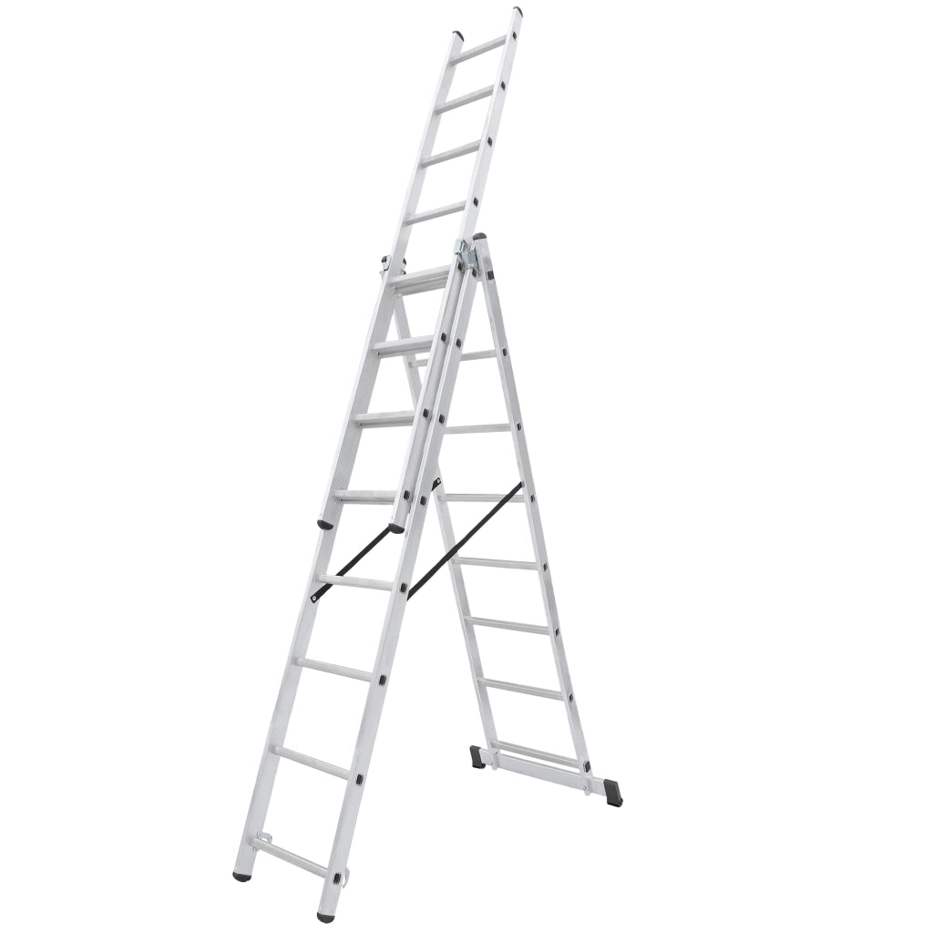 Scala universale in alluminio KADAX 3x7 pieghevole a doppia faccia, robusta + gancio