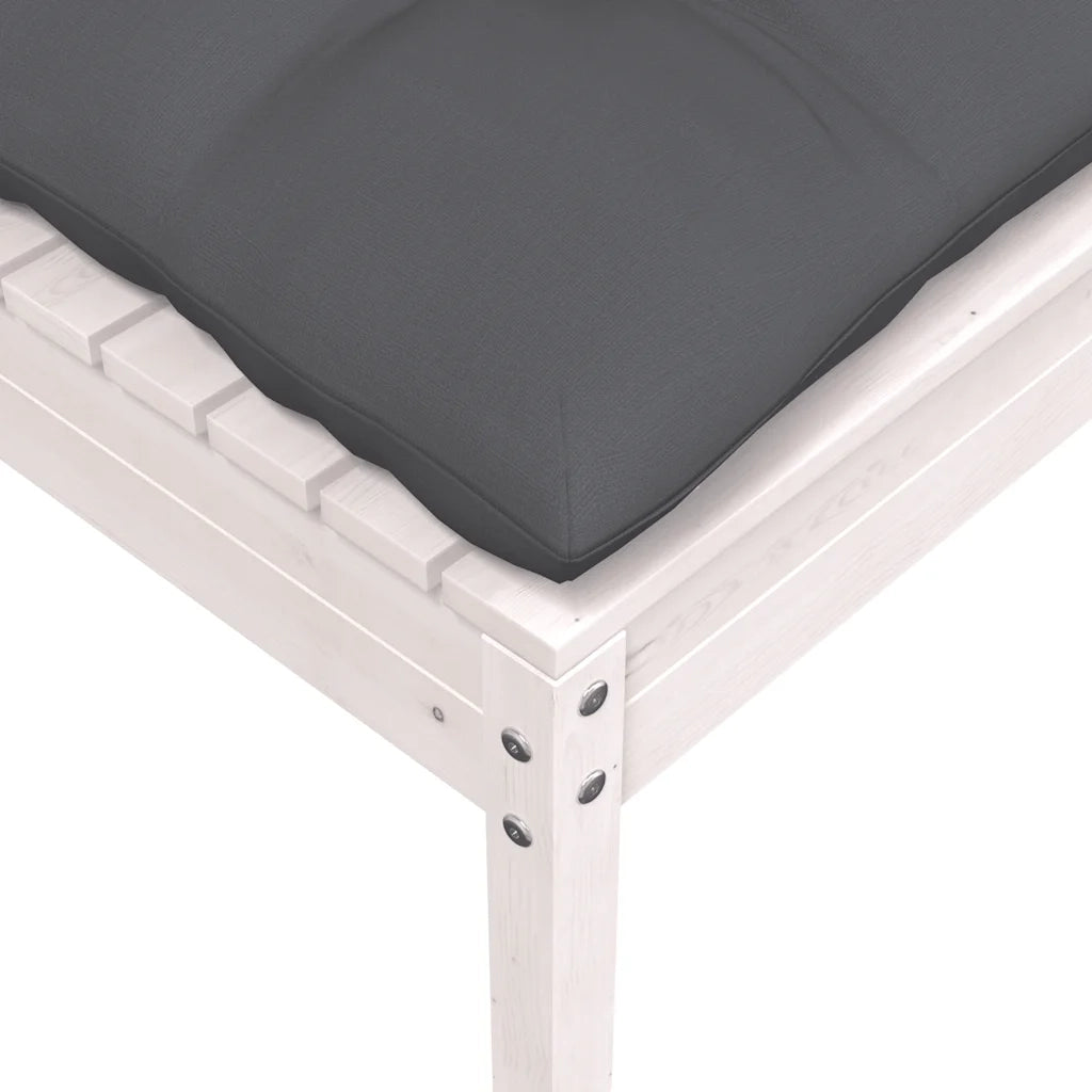Divano da Giardino a 2 Posti con Cuscini-Sofa da Giardino-Divano da esterno Bianco Legno di Pino 546694