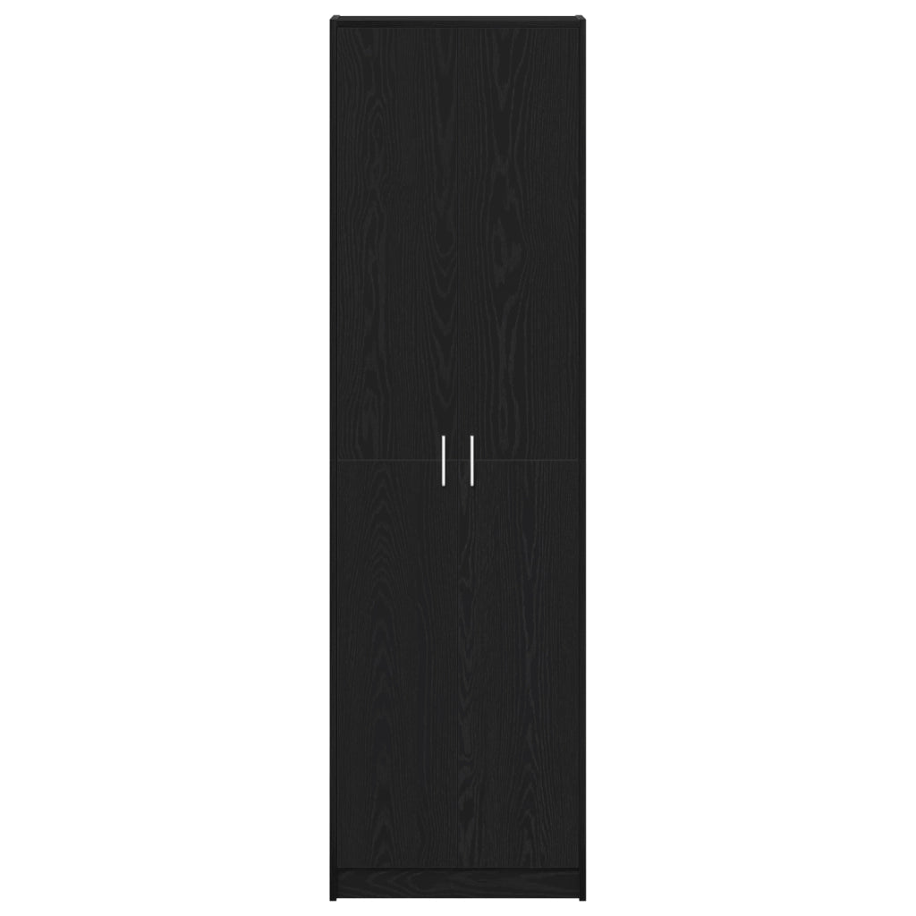 guardaroba rovere nero 55x25x189 cm legno ingegnerizzato