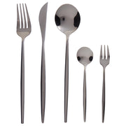 Set di posate in acciaio inox nero 30 pezzi per 6 persone Coltello Cucchiaio Forchetta Cucchiaio Forchetta per torte Design moderno