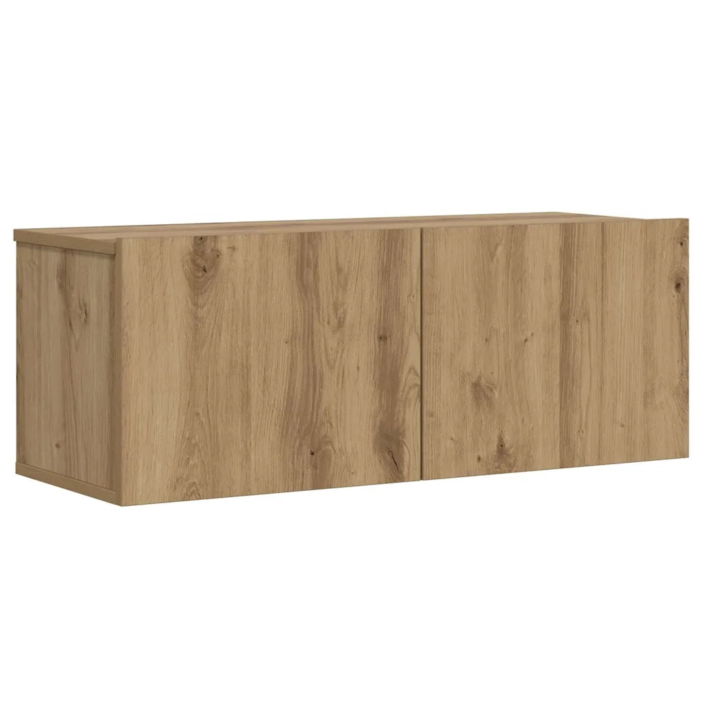 Mobile TV a Parete Rovere Artigianale 80x30x30 cm in Truciolato 856017