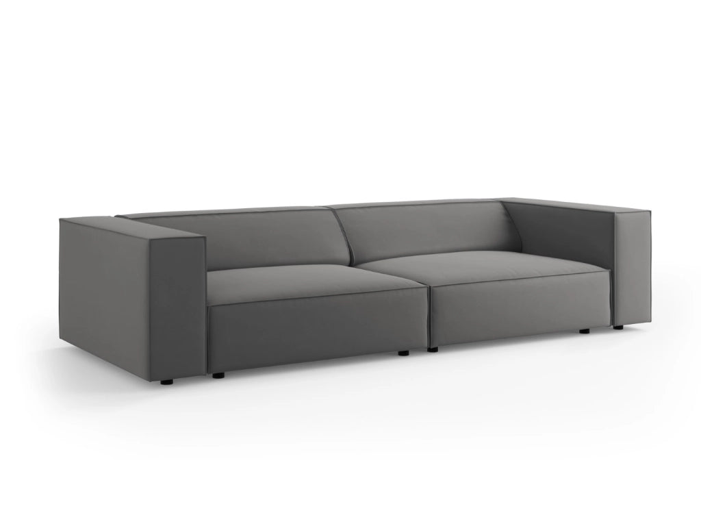 Cosmopolitan Design - Divano "Arendal" 4 posti in velluto cemento 