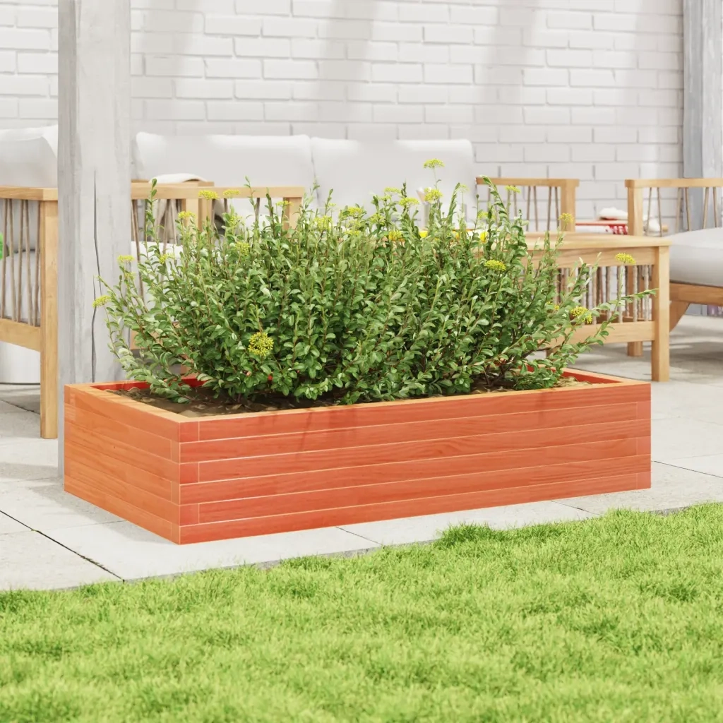 Fioriera Giardino Marrone Cera 110x60x23 cm Legno Massello Pino