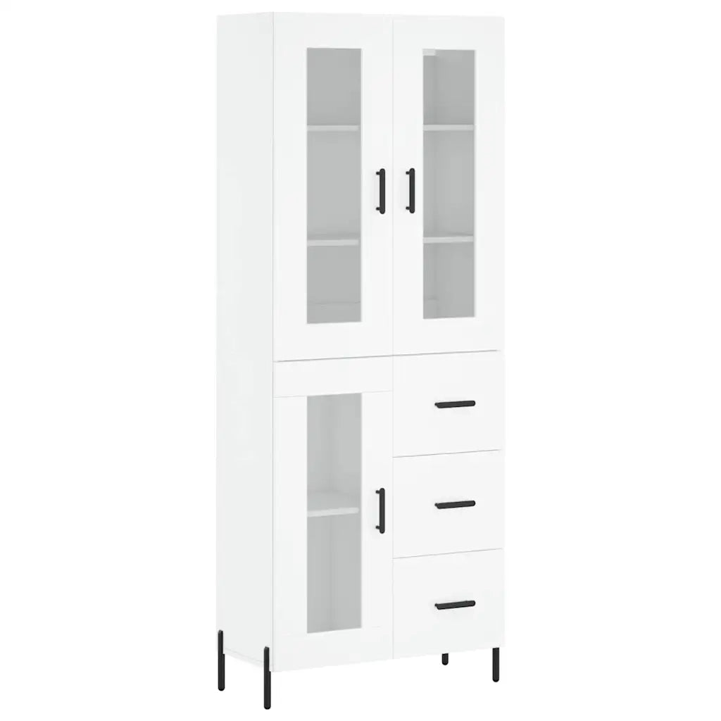 Credenza-Buffet-Armadio da cucina Bianca 69,5x34x180 cm in Legno Multistrato 545734
