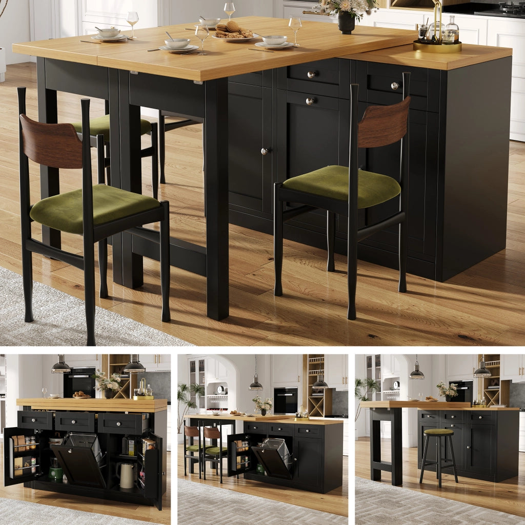 Tavolo da Bar Allungabile con Cassetto e Ripiano ¨C MINIMAL ¨C Nero, Salvaspazio