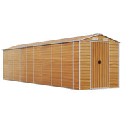 Casetta da giardino cabina ripostiglio casetta da esterno robusta casetta per attrezzi colore chiaro 191 x 810 x 198 cm acciaio zincato marrone 02_0022296