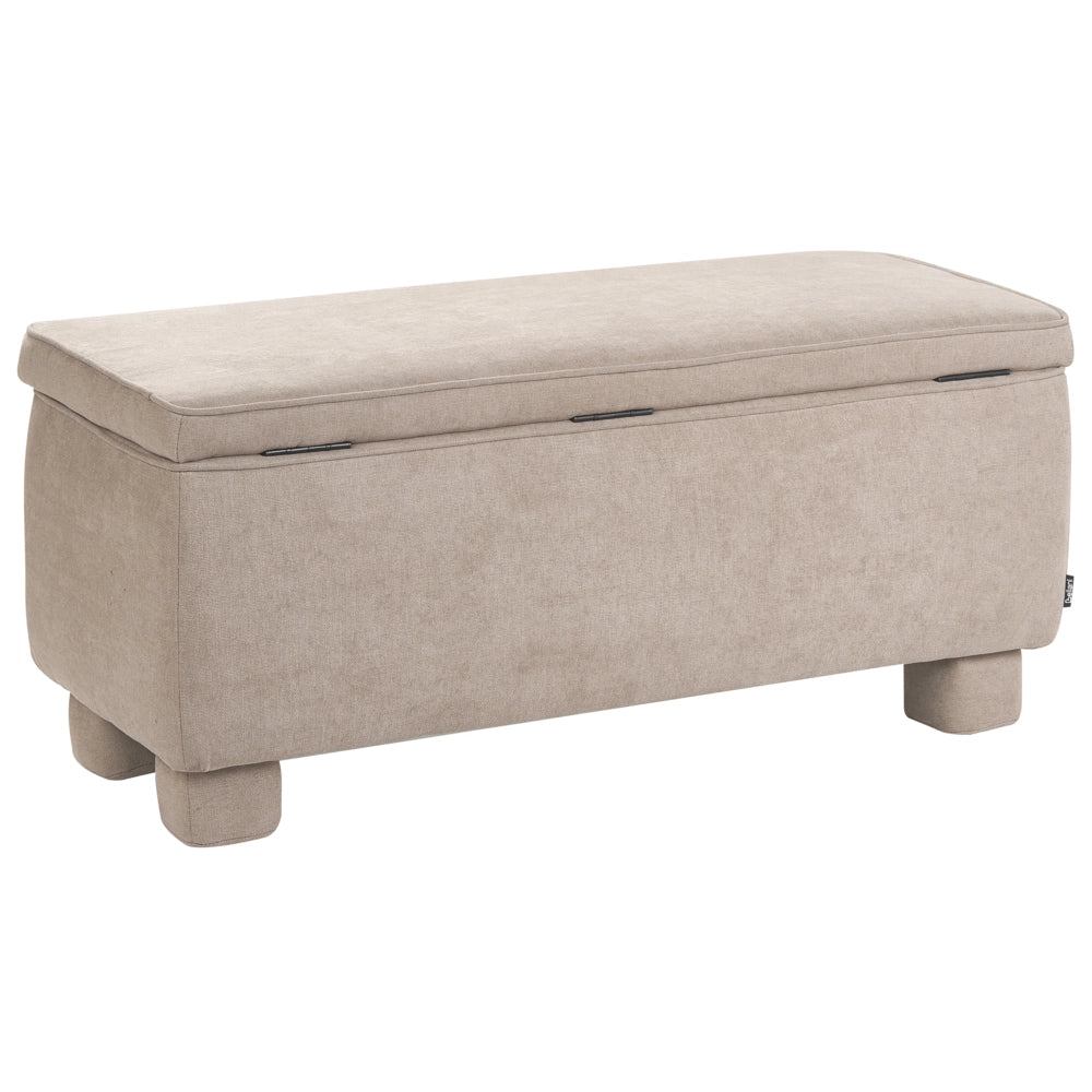 Panca da ingresso con contenitore gambe in legno di pioppo in tessuto facile da pulire beige piano ribaltabile stile moderno