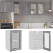 Mobile Pensile Vetro Grigio Sonoma 40x31x60cm Legno Multistrato cod mxl 71198