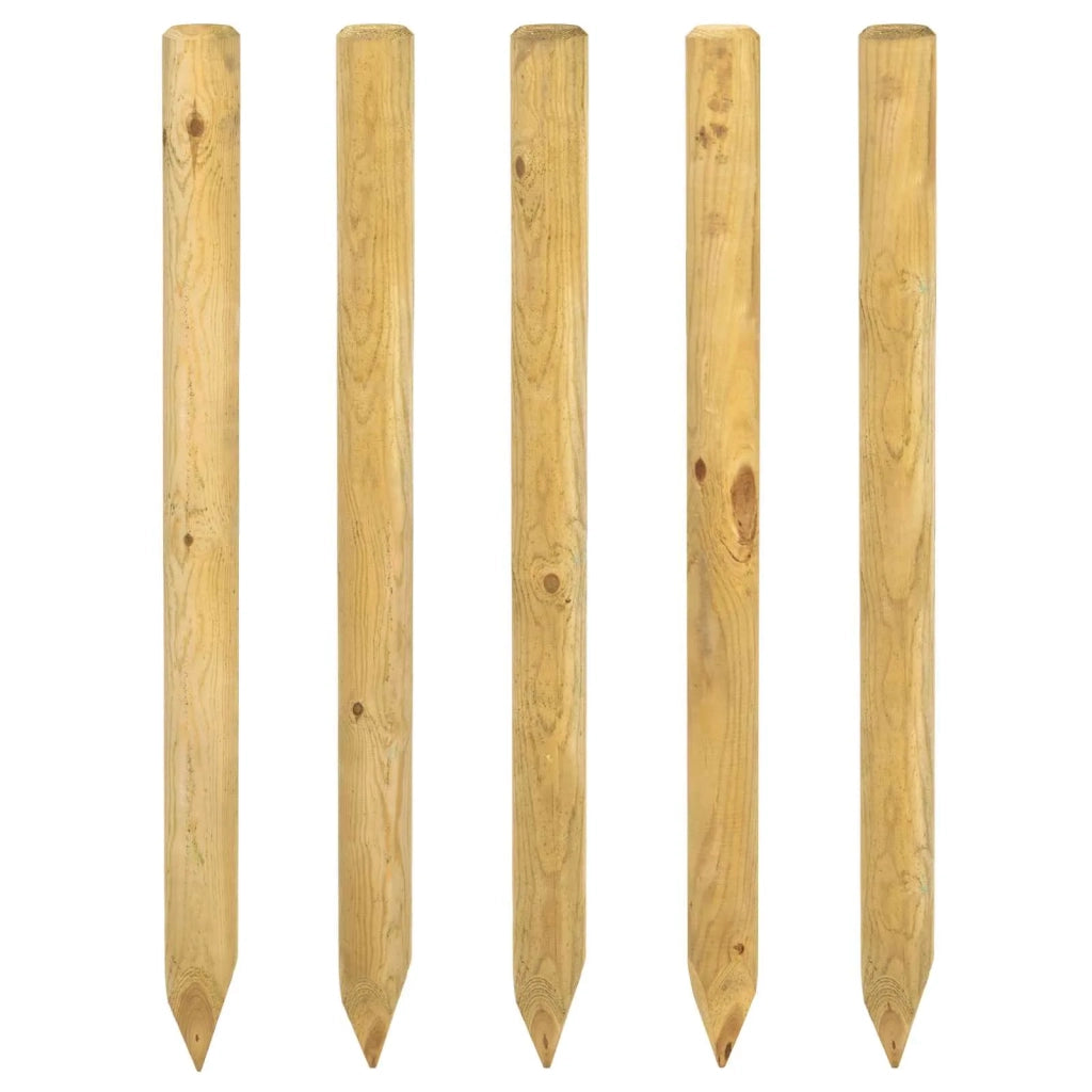Pali per Recinzione 5 pz Verde 120 cm Legno Massello di Pino 42041773