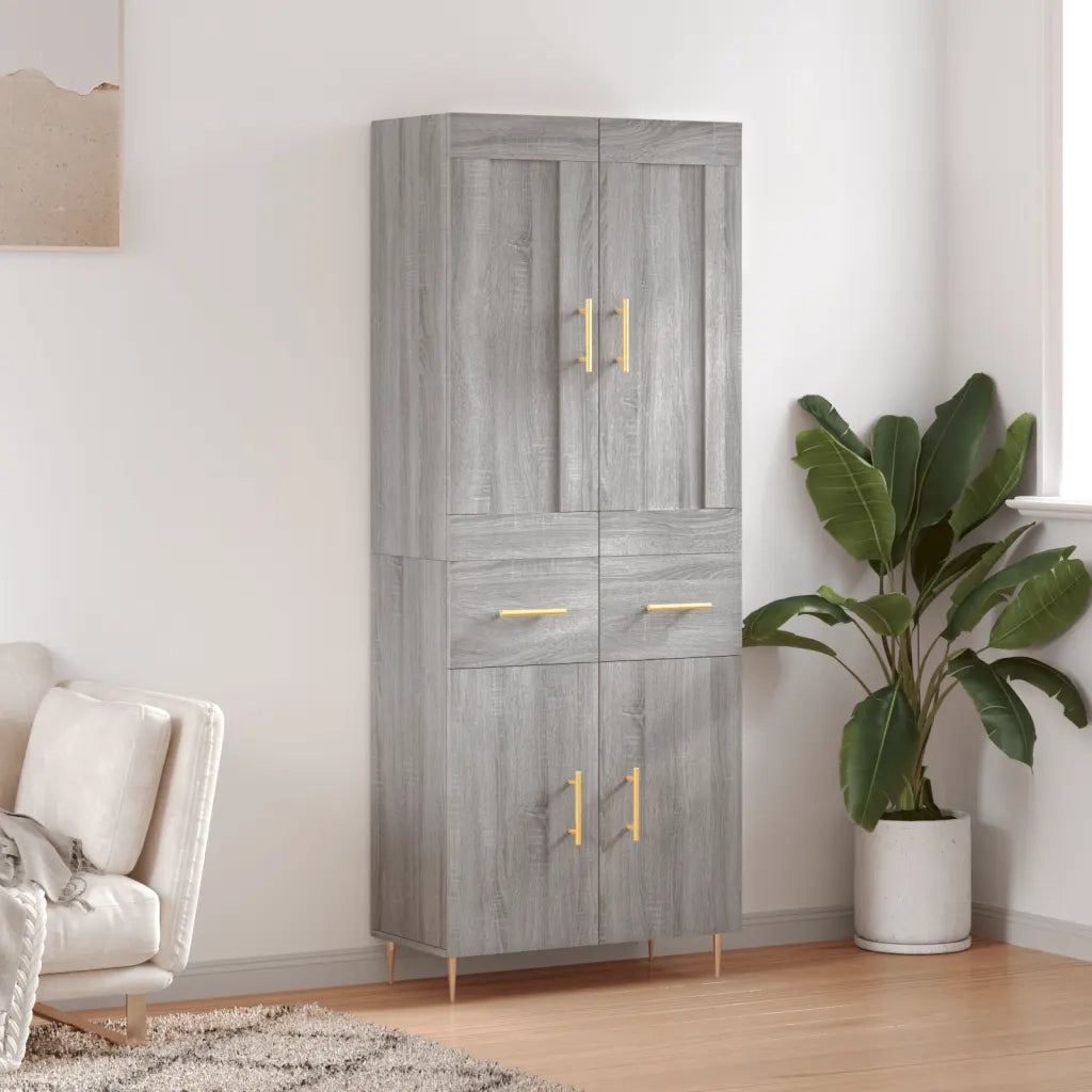 Credenza Grigio Sonoma 69,5x34x180 cm in Legno Multistrato 3199871