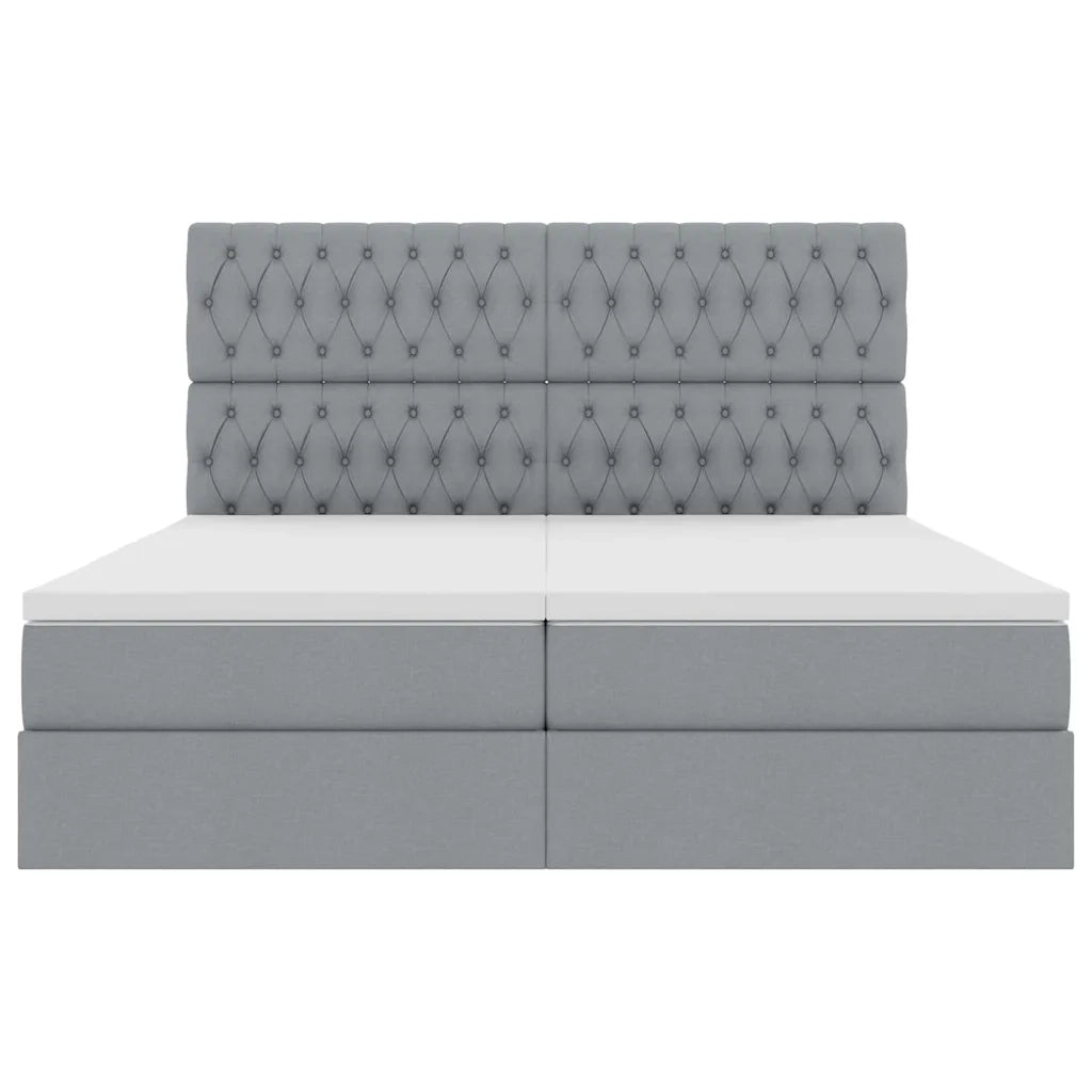 Letto con Contenitore Grigio Chiaro 180 x 200 cm Tessuto