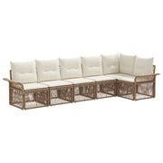 Set Divano da Giardino 6 pcs Beige polyrattan 3434835