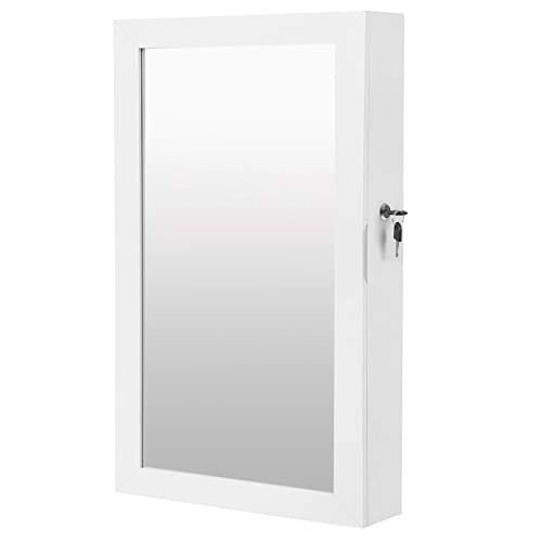 Valora ARMADIETTO PORTAGIOIE CON SPECCHIO JBC51W da parete con interno in velluto bianco