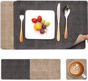 Tappeti di protezione in pelle naturale senza tessuto, set di 6 tappeti di protezione in pelle naturale antiscivolo (grigio-beige)