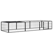 Box Cani 8 Pannelli Nero 100x50 cm Acciaio Verniciato Polvere cod mxl 54387