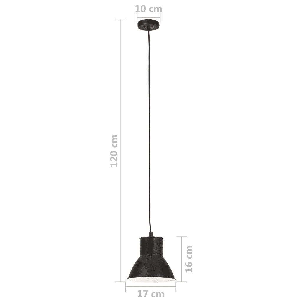 Lampada a Sospensione 25 W Nera Rotonda 17 cm E27 cod mxl 61719