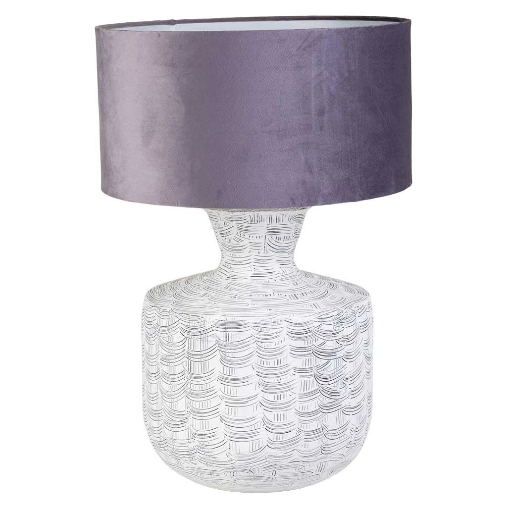 Lampada da tavolo in metallo bianco 35x35x69h