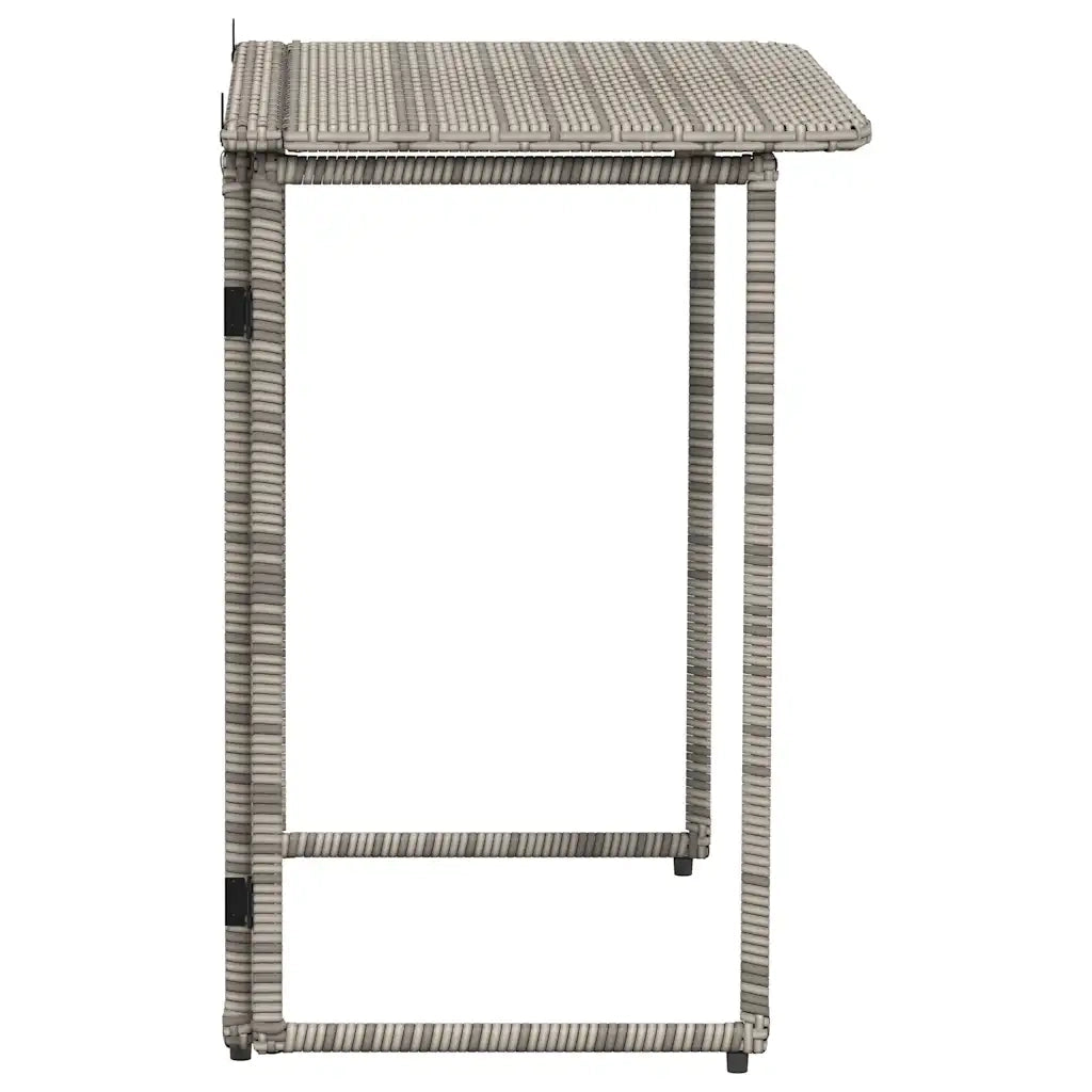 Tavolo da Giardino | Tavolino da esterno Pieghevole Grigio 90x51x75 cm in Polyrattan