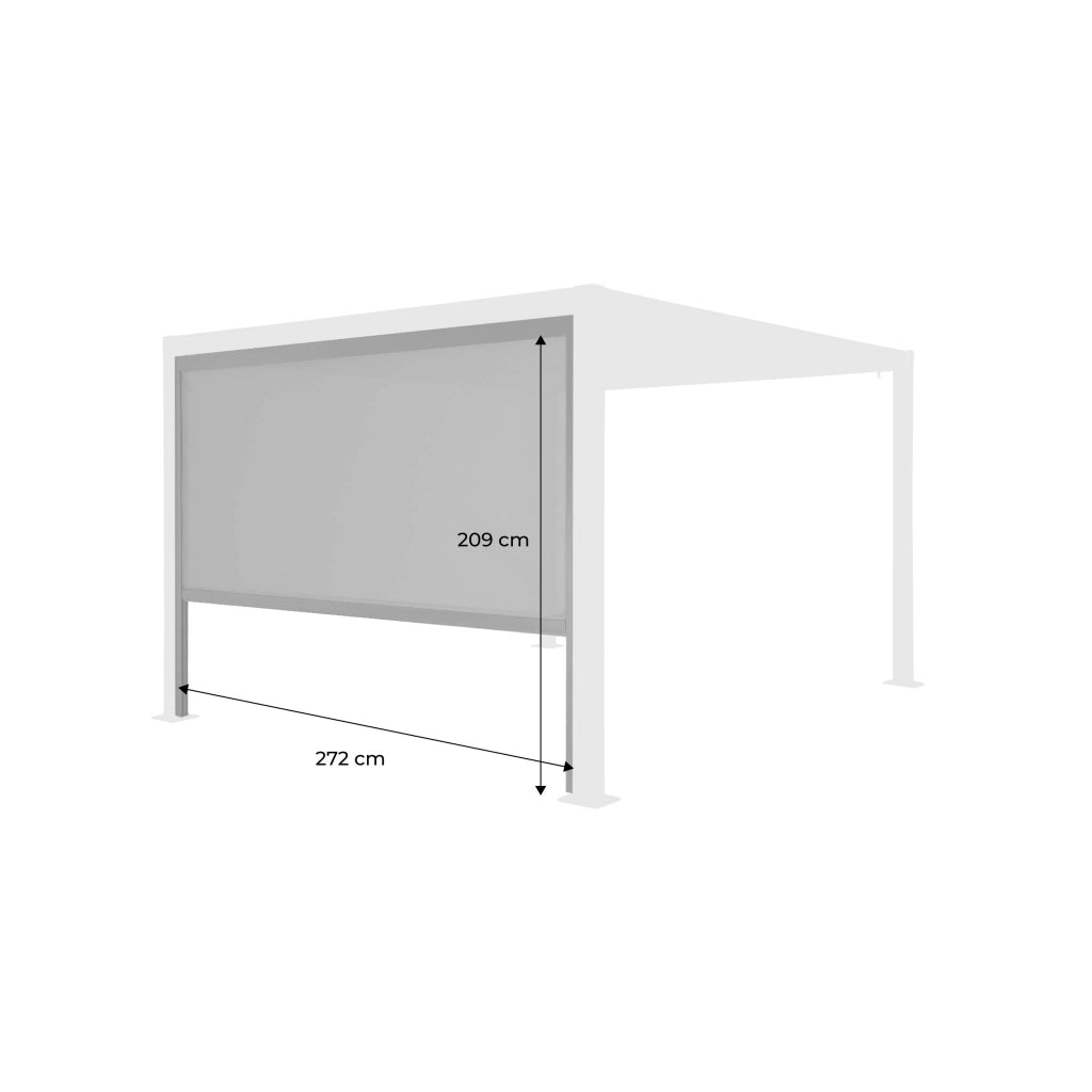 tenda laterale avvolgibile alluminio e textilene per pergola, 3m,