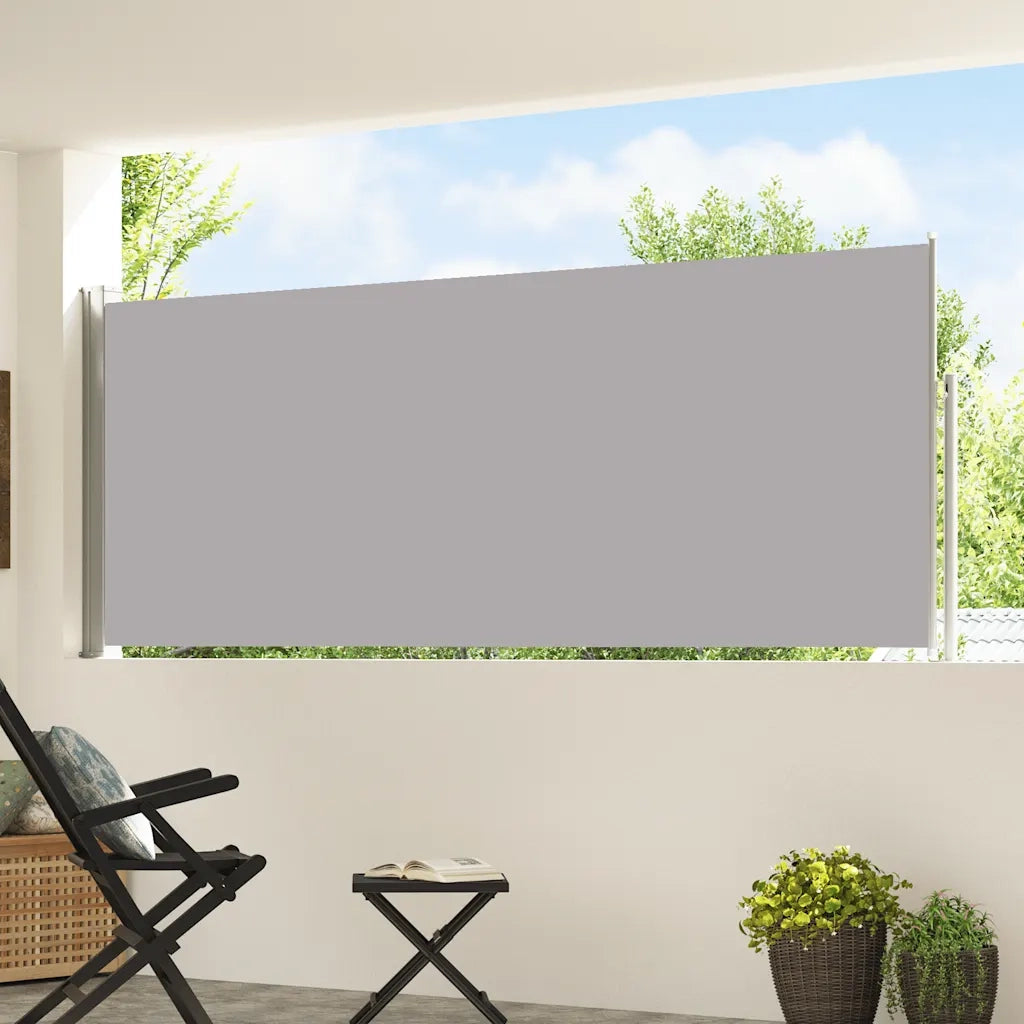 Tenda Laterale Retrattile per Patio-Tenda parasole per balcone 120x500 cm Grigia