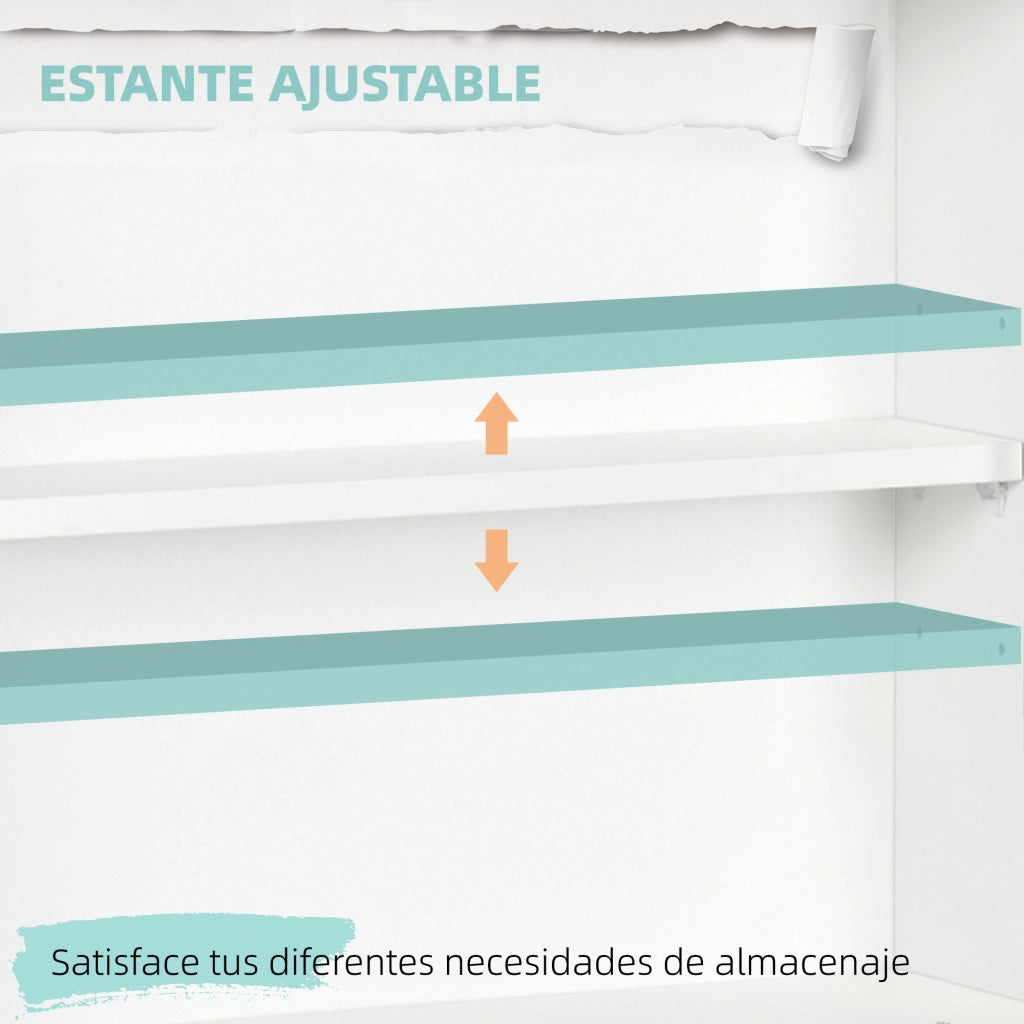 Scrivania a muro pieghevole con ripiani ¨C zephmum ¨C 64x20x60 cm bianco
