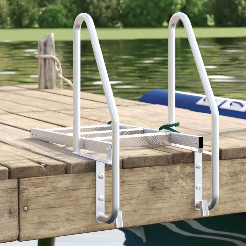 Scala da molo a 3 gradini Argento 58 x 77 x 144 cm Alluminio CFW3950193