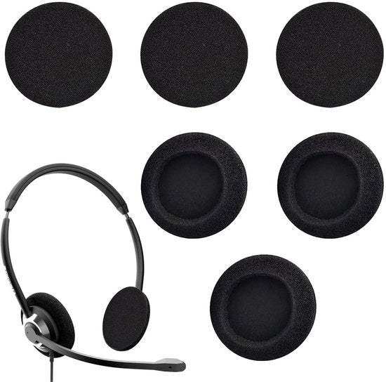 Orecchini di ascolto con cuscinetti 50 mm - Cuscinetti sostitutivi - Rivestimento in schiuma - Comfortevole - Isolamento acustico - Materiale duraturo - Pannelli auricolari